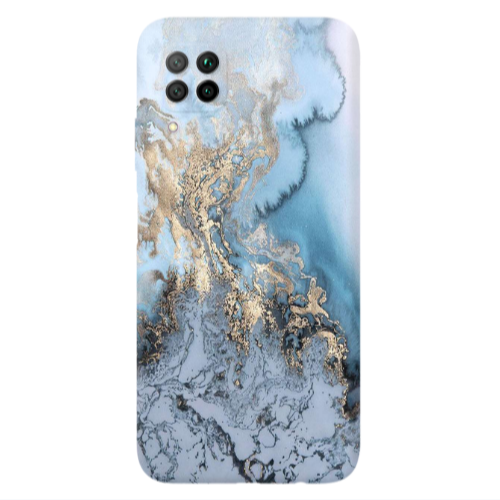 Huawei P40 Lite Marble Gold Design Transparent Silicone TPU Θήκη