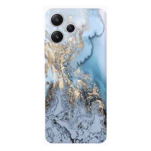 Xiaomi Redmi 12 Marble Gold Design Transparent Silicone TPU Θήκη
