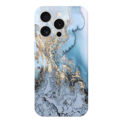 Apple iPhone 15 Pro Max Marble Gold Design Transparent Silicone TPU Θήκη