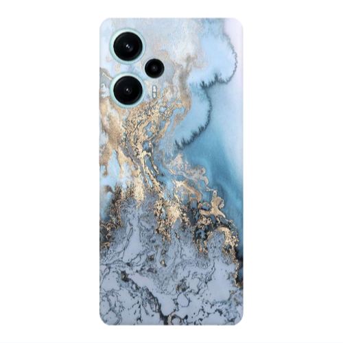 Xiaomi Poco F5 Marble Gold Design Transparent Silicone TPU Θήκη