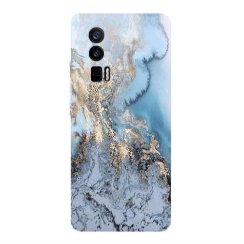 Xiaomi Poco F5 Pro Marble Gold Design Transparent Silicone TPU Θήκη