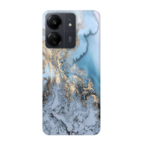 Xiaomi Redmi 13C Marble Gold Design Transparent Silicone TPU Θήκη