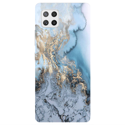 Samsung A42 5G Marble Gold Design Transparent Silicone TPU Θήκη