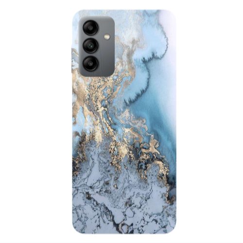 Samsung A13 5G Marble Gold Design Transparent Silicone TPU Θήκη