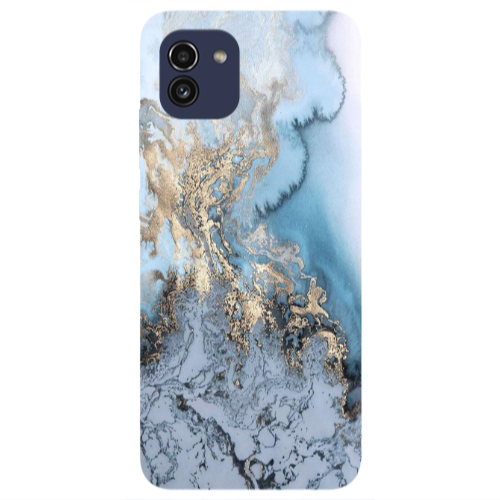 Samsung A03 Marble Gold Design Transparent Silicone TPU Θήκη