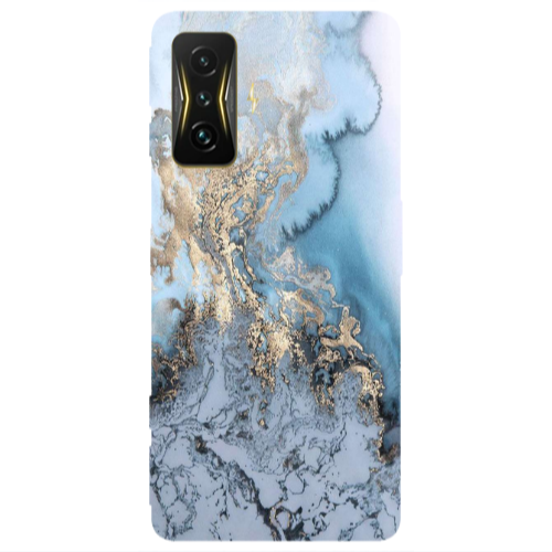 Xiaomi Poco F4 Gt Marble Gold Design Transparent Silicone TPU Θήκη