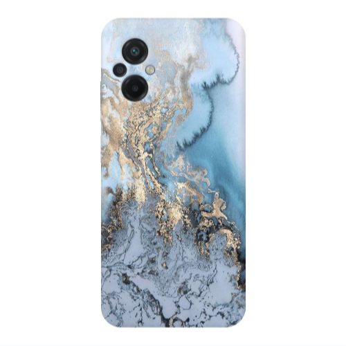 Xiaomi Poco M5 Marble Gold Design Transparent Silicone TPU Θήκη