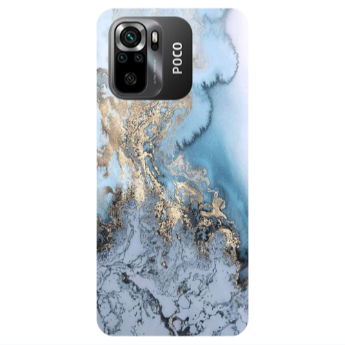 Xiaomi Poco M5 s Marble Gold Design Transparent Silicone TPU Θήκη