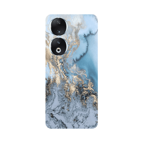 Honor 90 5G Marble Gold Design Transparent Silicone TPU Θήκη