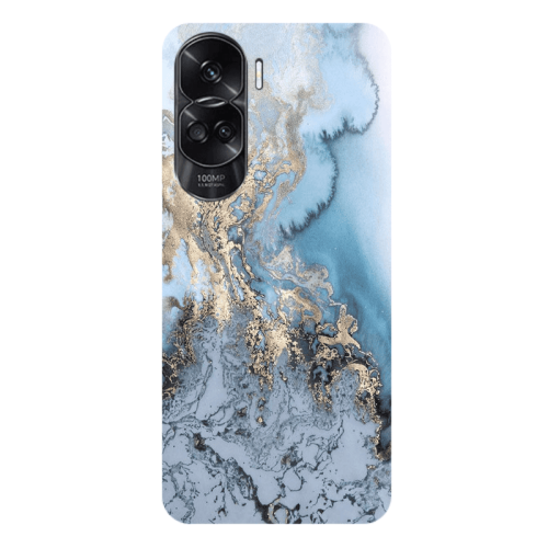 Honor 90 Lite 5G Marble Gold Design Transparent Silicone TPU Θήκη