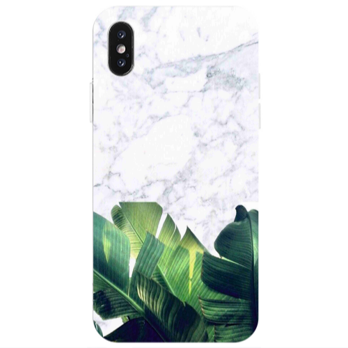 Apple iPhone X Marble Laves Transparent Silicone TPU Θήκη