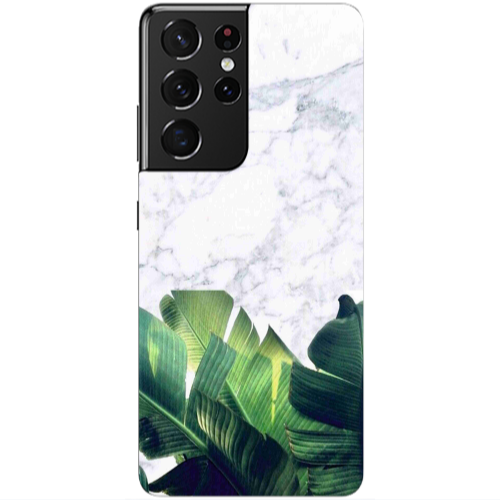 Samsung S21 Ultra Marble Laves Transparent Silicone TPU Θήκη