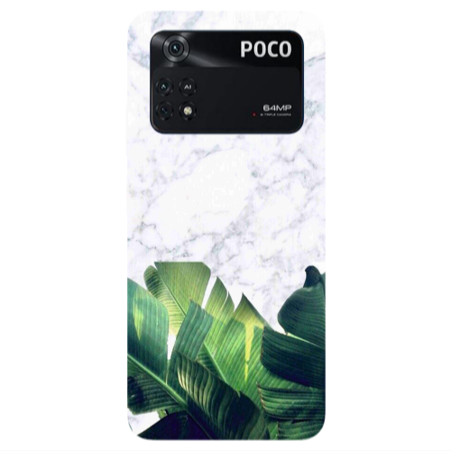 Xiaomi Poco M4 Pro 4G Marble Laves Transparent Silicone TPU Θήκη