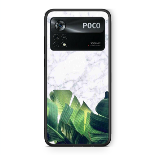 Xiaomi Poco X4 Pro Marble Laves Black Glossy Θήκη