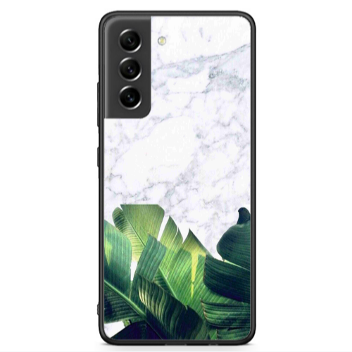 Samsung S21 FE Marble Laves Black Glossy Θήκη