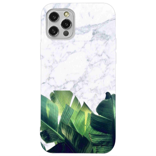 Apple iPhone 12 Pro Marble Laves Transparent Silicone TPU Θήκη