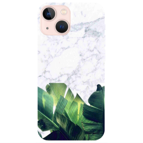 Apple iPhone 13 Mini Marble Laves Transparent Silicone TPU Θήκη