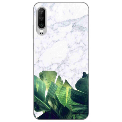 Huawei P30 Marble Laves Transparent Silicone TPU Θήκη