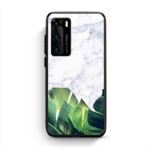 Huawei P40 Marble Laves Black Glossy Θήκη