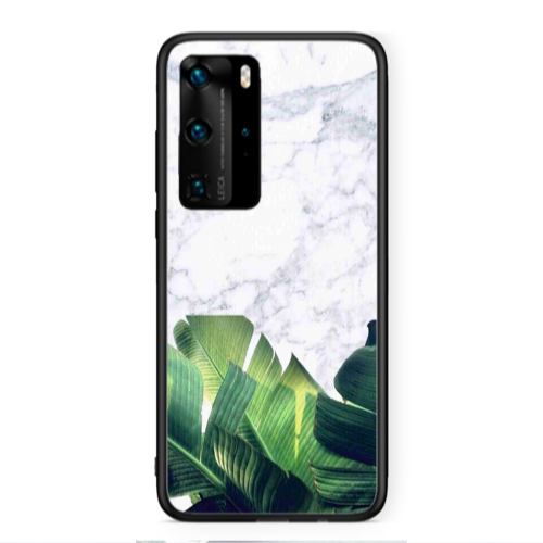 Huawei P40 Pro Marble Laves Black Glossy Θήκη