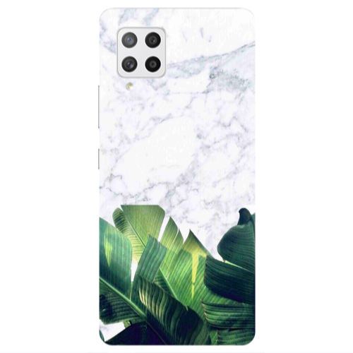 Samsung A42 5G Marble Laves Transparent Silicone TPU Θήκη