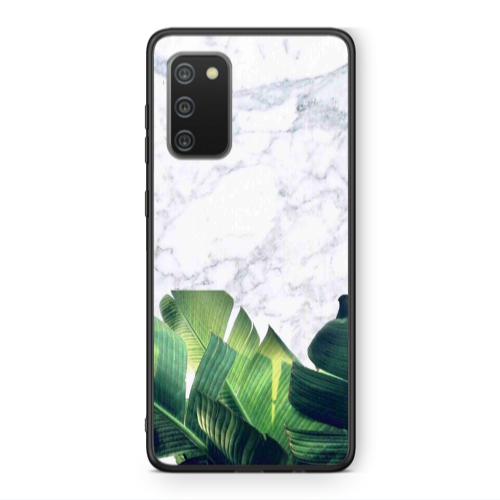 Samsung A02s Marble Laves Black Glossy Θήκη
