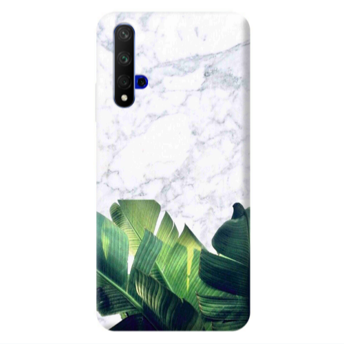 Huawei Nova 5 T Marble Laves Transparent Silicone TPU Θήκη