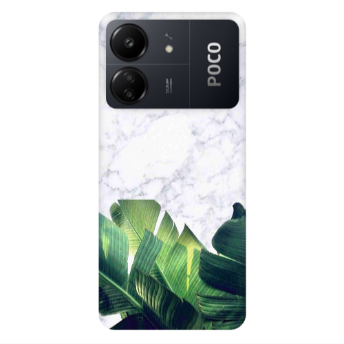 Xiaomi Poco C65 Marble Laves Transparent Silicone TPU Θήκη