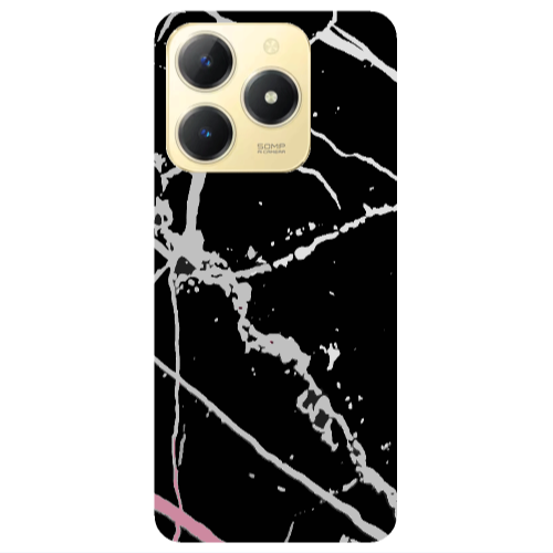 Realme C61 Marble Cream Cracks Transparent Silicone TPU Θήκη
