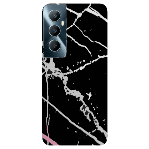 Realme C65 Marble Cream Cracks Transparent Silicone TPU Θήκη