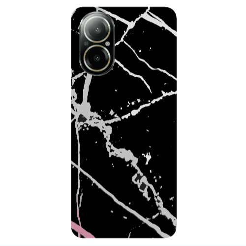 Realme C67 Marble Cream Cracks Transparent Silicone TPU Θήκη