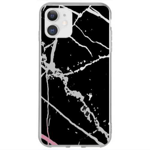 Apple iPhone 12 Marble Cream Cracks Transparent Silicone TPU Θήκη
