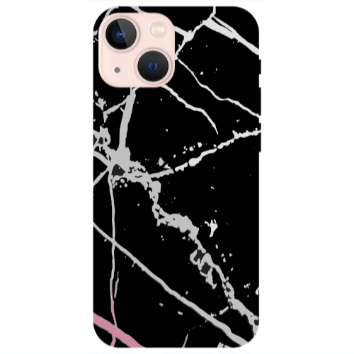 Apple iPhone 13 Marble Cream Cracks Transparent Silicone TPU Θήκη