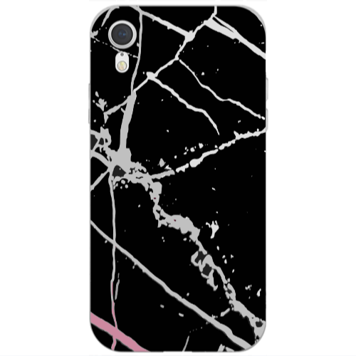 Apple iPhone Xr Marble Cream Cracks Transparent Silicone TPU Θήκη