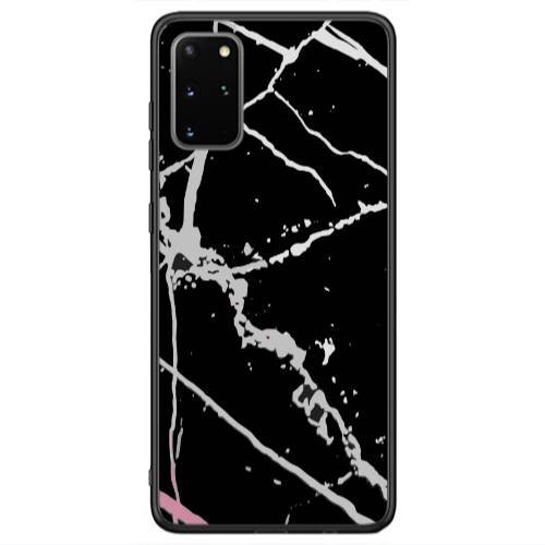 Samsung S20 Plus Marble Cream Cracks Black Glossy Θήκη