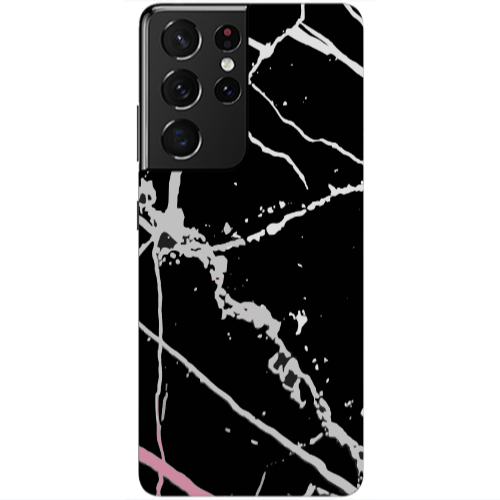 Samsung S21 Ultra Marble Cream Cracks Transparent Silicone TPU Θήκη