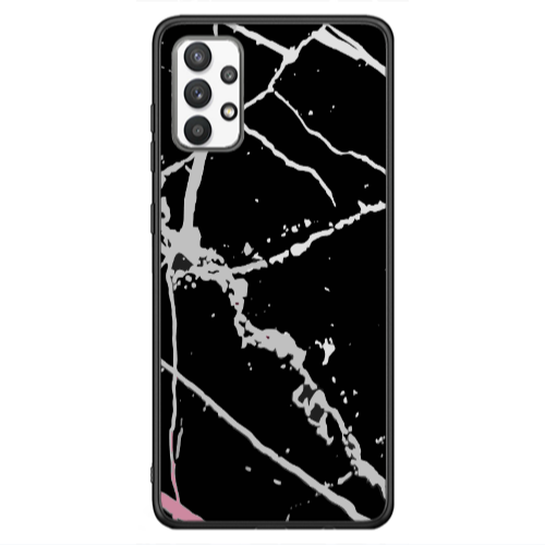 Samsung A13 4G Marble Cream Cracks Black Glossy Θήκη