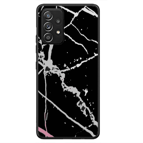 Samsung A33 Marble Cream Cracks Black Glossy Θήκη