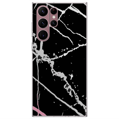 Samsung S22 Ultra Marble Cream Cracks Transparent Silicone TPU Θήκη