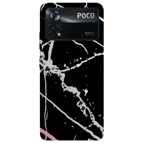 Xiaomi Poco X4 Pro Marble Cream Cracks Transparent Silicone TPU Θήκη