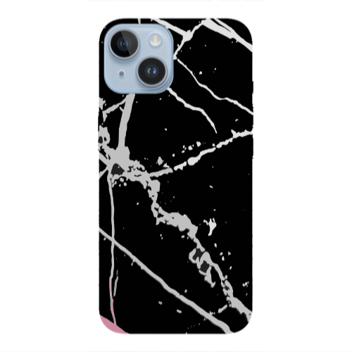 Apple iPhone 14  Marble Cream Cracks Transparent Silicone TPU Θήκη
