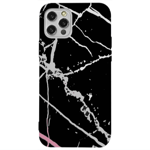 Apple iPhone 12 Pro Marble Cream Cracks Transparent Silicone TPU Θήκη