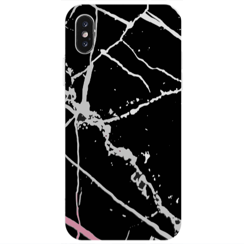 Apple iPhone Xs Marble Cream Cracks Transparent Silicone TPU Θήκη