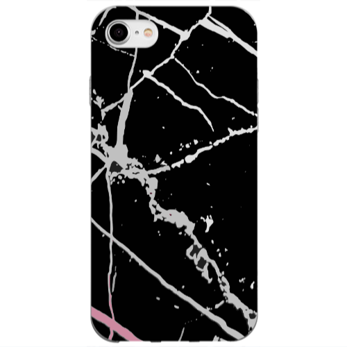 Apple iPhone SE 2020 Marble Cream Cracks Transparent Silicone TPU Θήκη