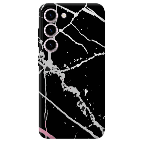 Samsung S23 Marble Cream Cracks Transparent Silicone TPU Θήκη