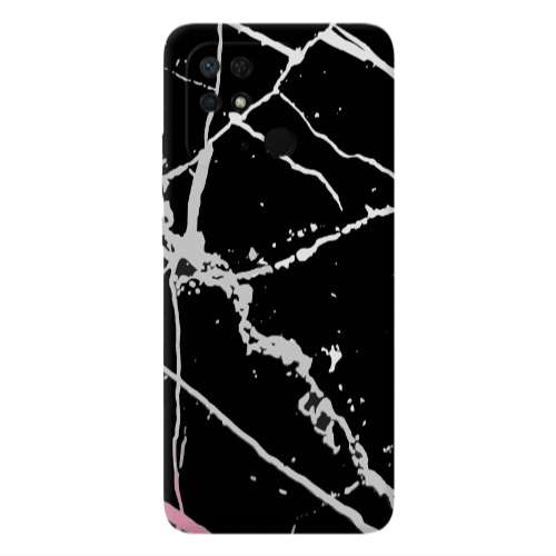 Xiaomi Poco C40 Marble Cream Cracks Transparent Silicone TPU Θήκη