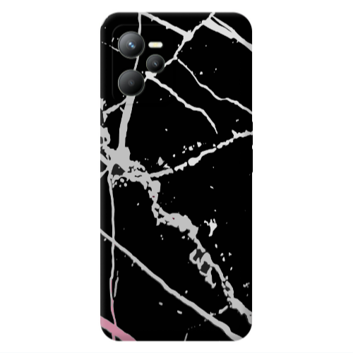 Realme C35 Marble Cream Cracks Transparent Silicone TPU Θήκη