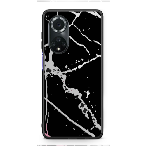 Huawei Nova 9 Marble Cream Cracks Black Glossy Θήκη