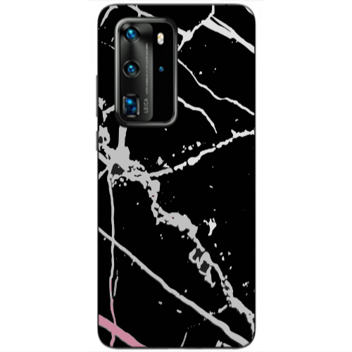 Huawei P40 Pro Marble Cream Cracks Transparent Silicone TPU Θήκη