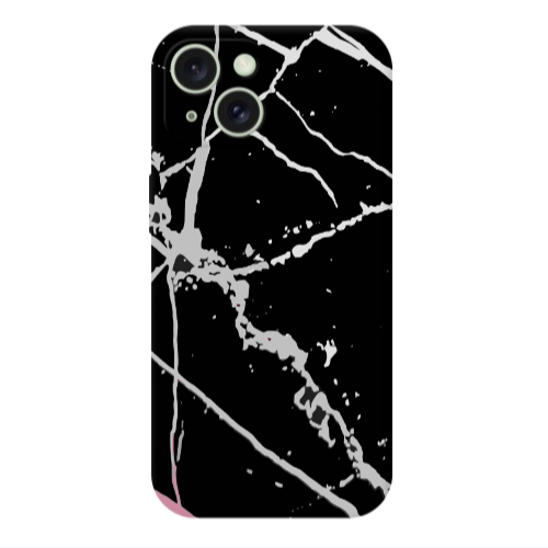 Apple iPhone 15 Plus Marble Cream Cracks Transparent Silicone TPU Θήκη